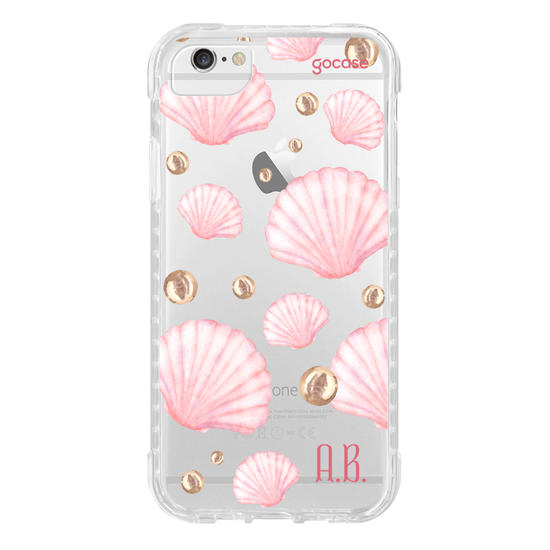 Capinha para celular  Conchas Rosa Suave