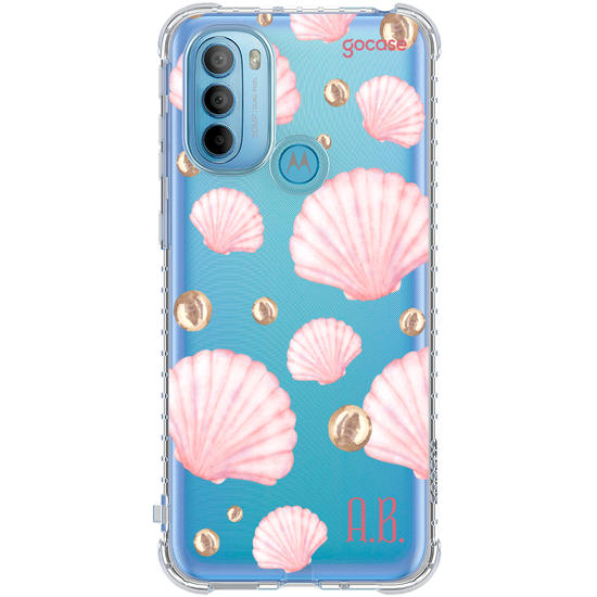 Capinha para celular  Conchas Rosa Suave