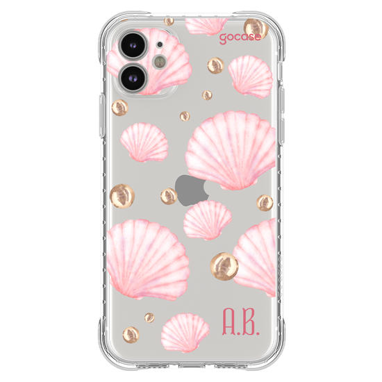 Capinha para celular  Conchas Rosa Suave