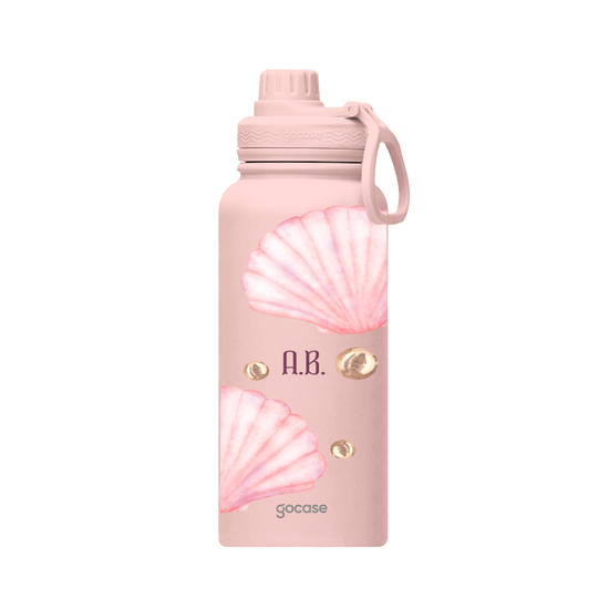 Garrafa Térmica Fresh + Ebook - Conchas Rosa Suave