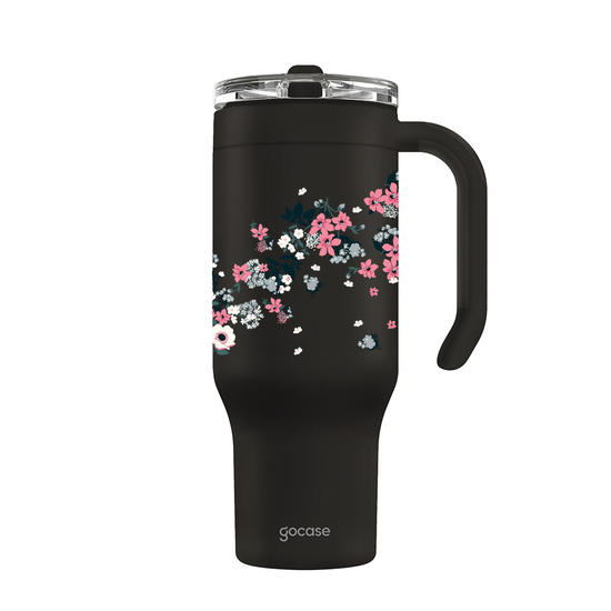 Copo Térmico Life + Ebook -  Bem Floral - Lateral