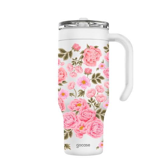 Copo Térmico Life + Ebook -  Delicate Flowers