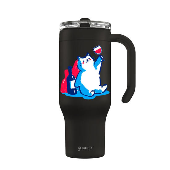 Copo Térmico Life + Ebook - Gato Tinto