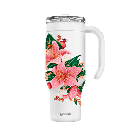 Copo Térmico Life + Ebook - Lírios dos Trópicos