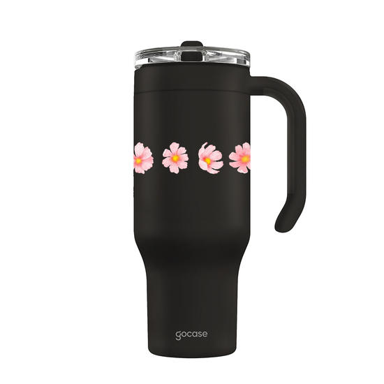 Copo Térmico Life + Ebook -  Little Pink Flowers