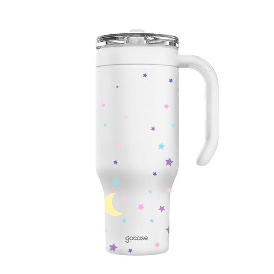 Copo Térmico Life + Ebook -  Lua e Estrelas