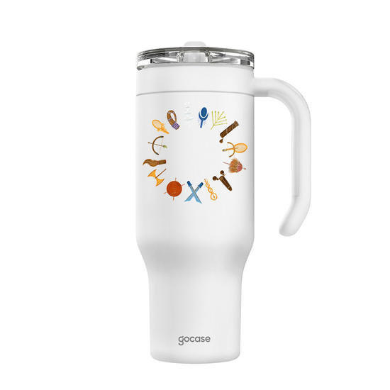 Copo Térmico Life + Ebook -  Raízes do Brasil - Ferramentas Orixas