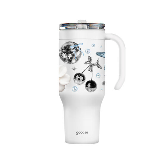 Copo Térmico Life + Ebook -  White Disco