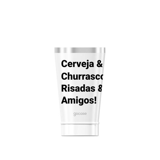 Copo Térmico + Ebook - Cerveja, churrasco, risadas e amigos!