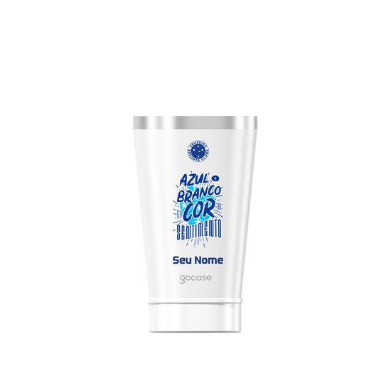 Copo Térmico Cerveja + Ebook - Cruzeiro - Azul e Branco É a Cor do Sentimento