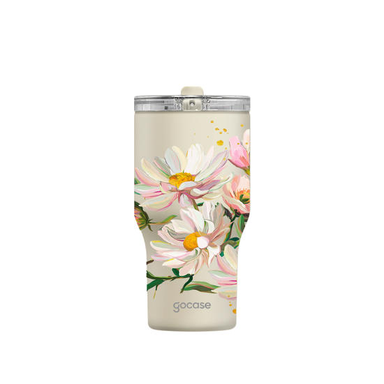 Copo Térmico Daily + Ebook - Floral Pintura à Óleo