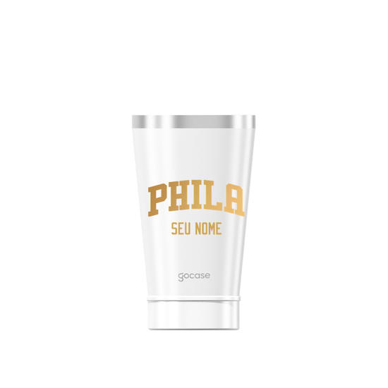 Copo Térmico + Ebook - Philadelphia 76ers - Escudo Dourado