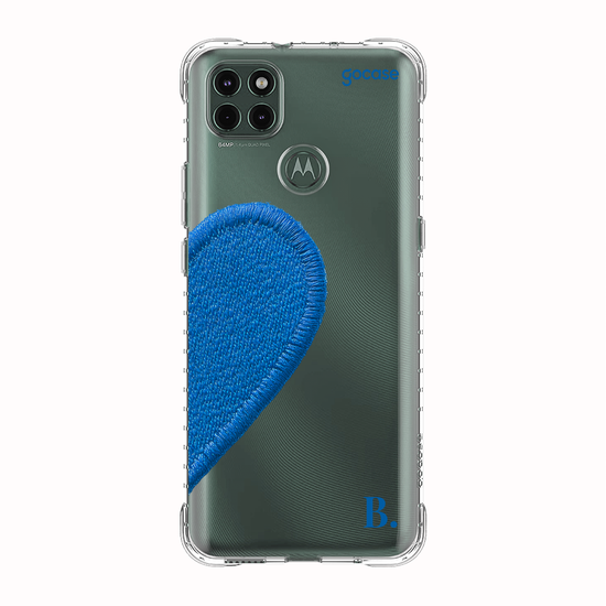 Capinha para celular  Coração Azul Bordado