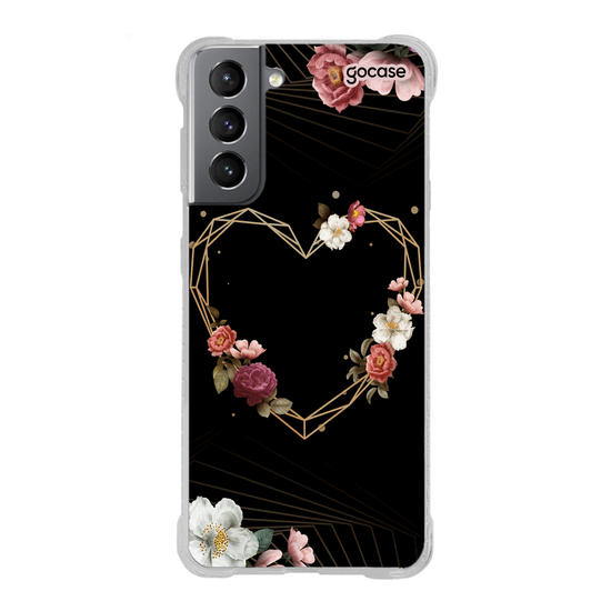Capinha para celular Coração Floral Geométrico