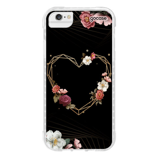Capinha para celular Coração Floral Geométrico