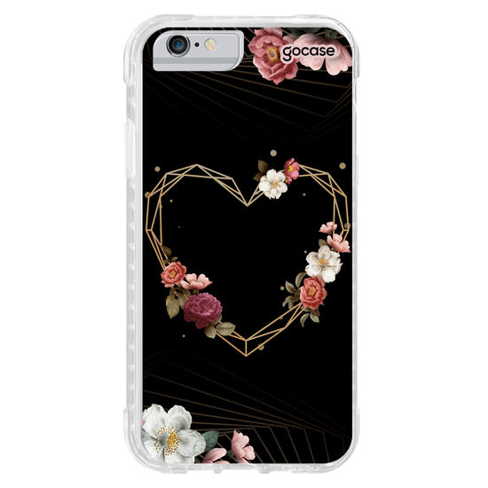 Capinha para celular Coração Floral Geométrico
