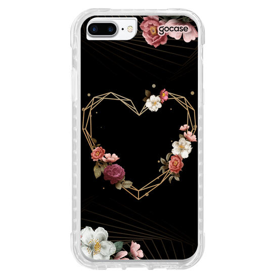 Capinha para celular Coração Floral Geométrico