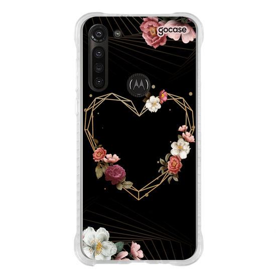 Capinha para celular Coração Floral Geométrico