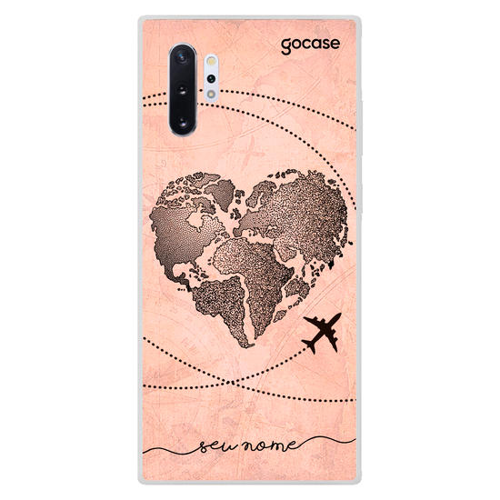 Capinha para celular Coração Mapa Mundi Vintage Manuscrita