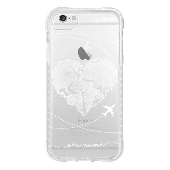 Capinha para celular Coração Mapa Mundi Manuscrita (White)