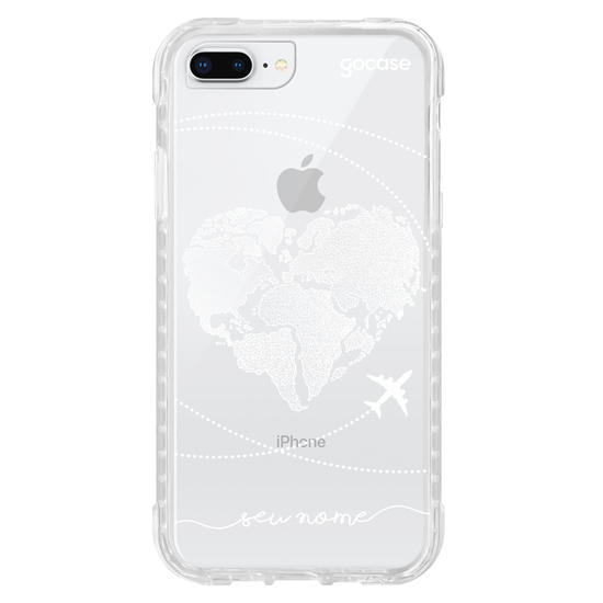 Capinha para celular Coração Mapa Mundi Manuscrita (White)