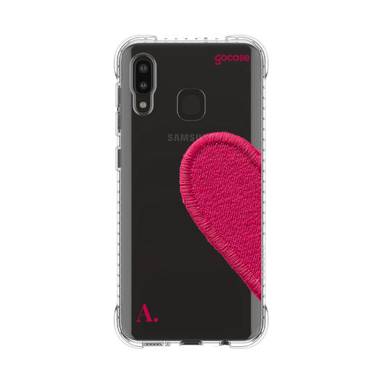 Capinha para celular  Coração Pink Bordado