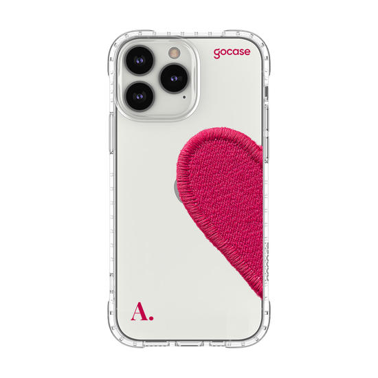 Capinha para celular  Coração Pink Bordado