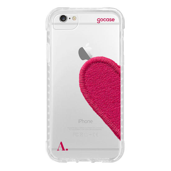 Capinha para celular  Coração Pink Bordado