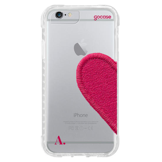 Capinha para celular  Coração Pink Bordado