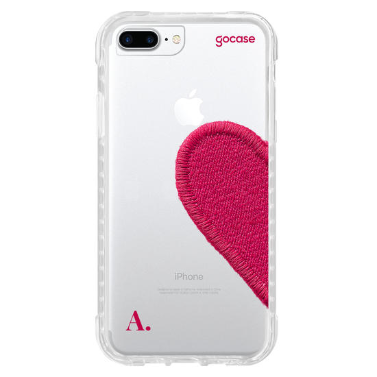 Capinha para celular  Coração Pink Bordado