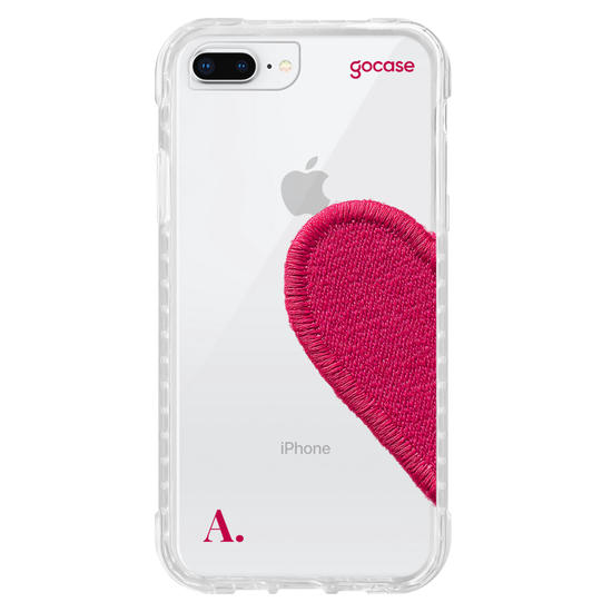 Capinha para celular  Coração Pink Bordado
