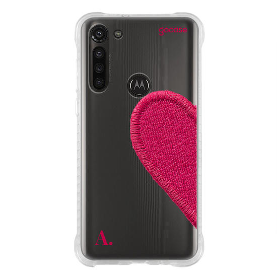 Capinha para celular  Coração Pink Bordado