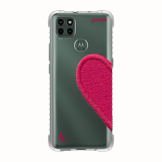 Capinha para celular  Coração Pink Bordado