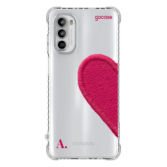 Capinha para celular  Coração Pink Bordado
