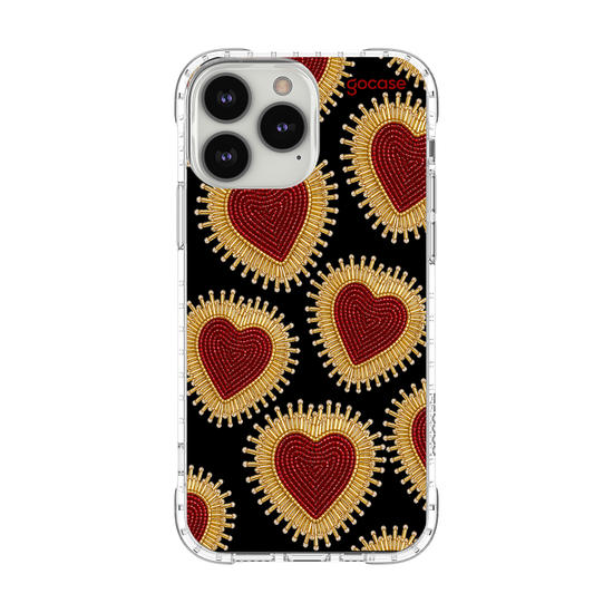 Capinha para celular  Corações Bordados Pedrarias