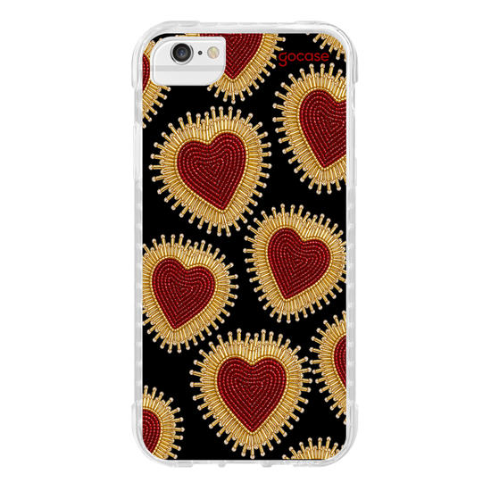 Capinha para celular  Corações Bordados Pedrarias
