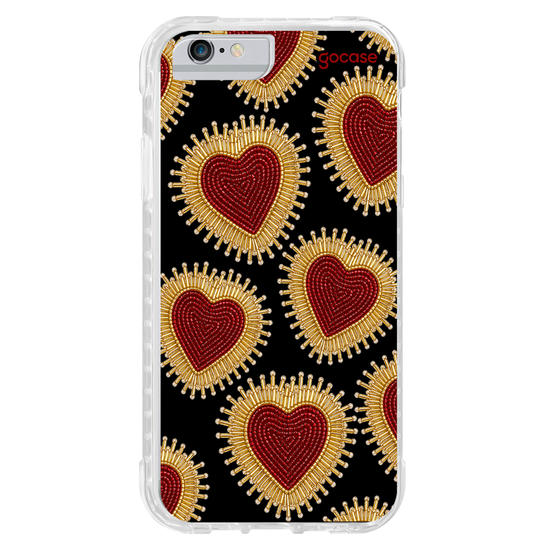 Capinha para celular  Corações Bordados Pedrarias