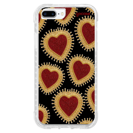 Capinha para celular  Corações Bordados Pedrarias