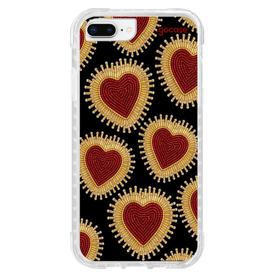 Capinha para celular  Corações Bordados Pedrarias