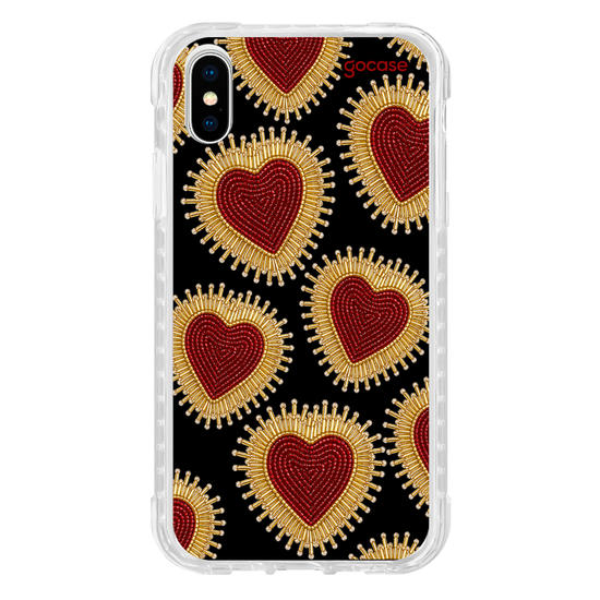Capinha para celular  Corações Bordados Pedrarias