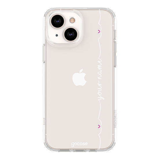 Hearts with White Vertical Name Phone Case