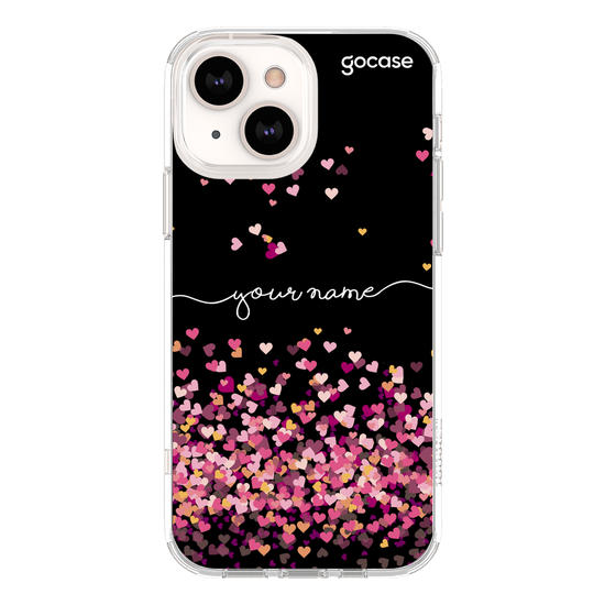 Hearts Handwritten Black Background Phone Case