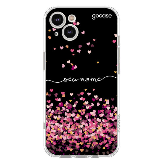 Corações Flutuantes Fundo Black Manuscrita