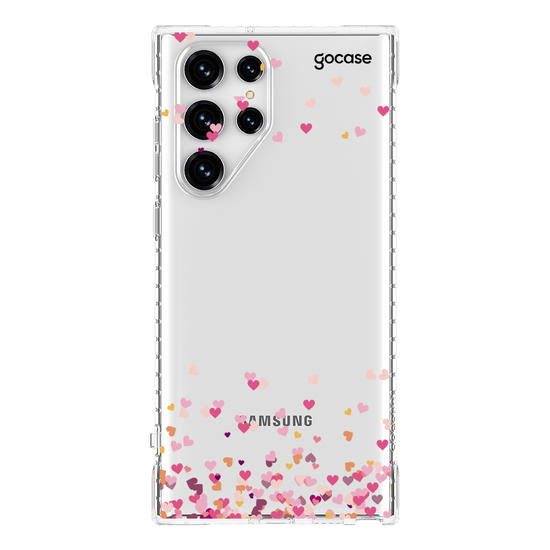Capinha para celular Corações Flutuantes Inicial Pink