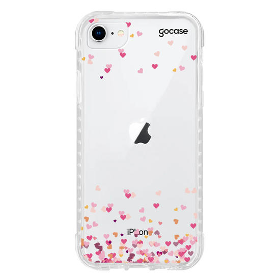 Capinha para celular Corações Flutuantes Inicial Pink