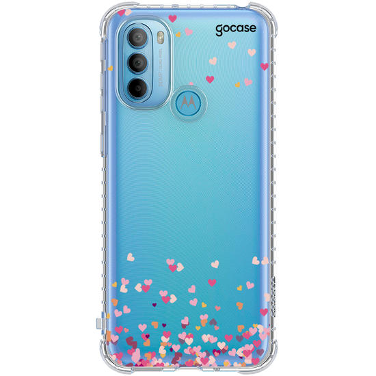 Capinha para celular Corações Flutuantes Inicial Pink