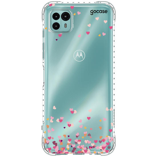 Capinha para celular Corações Flutuantes Inicial Pink