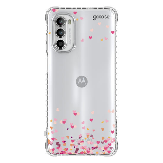 Capinha para celular Corações Flutuantes Inicial Pink