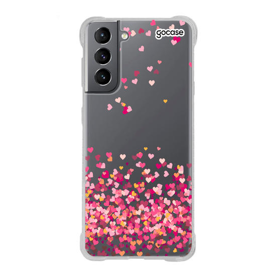 Capinha para celular Corações Flutuantes Manuscrita