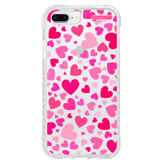 Capinha para celular Corações Neon